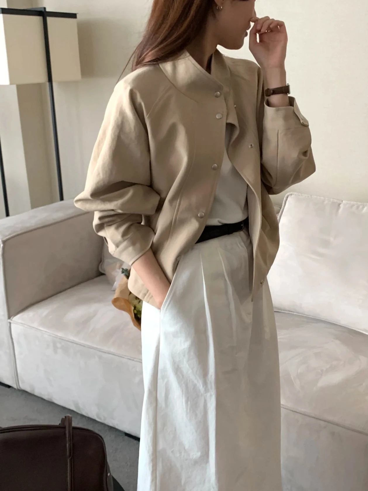 Chic Autumnal Vintage Stand Collar Loose Casual Long Sve Coat Jaet ort Outerwear for Women without Brand
Chic Autumnal Vintage Stand Collar Loose Casual Long Sve Coat Jaet ort Outerwear for Women without Brand