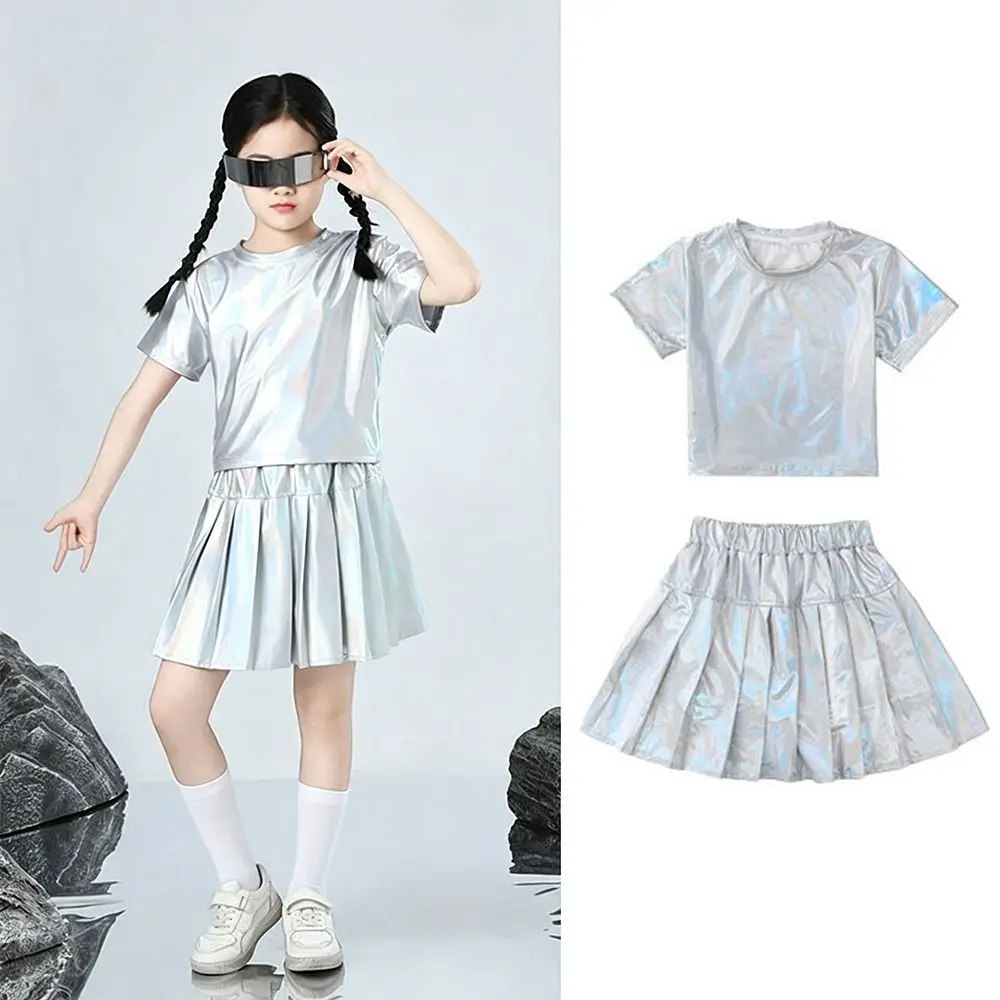 Fashion Silver Children Hip-hop Set Cool Modern Dance Performance Clothes Dance Suit Runway Street Dance Costume Boys Girls
Fashion Silver Children Hip-hop Set Cool Modern Dance Performance Clothes Dance Suit Runway Street Dance Costume Boys Girls
