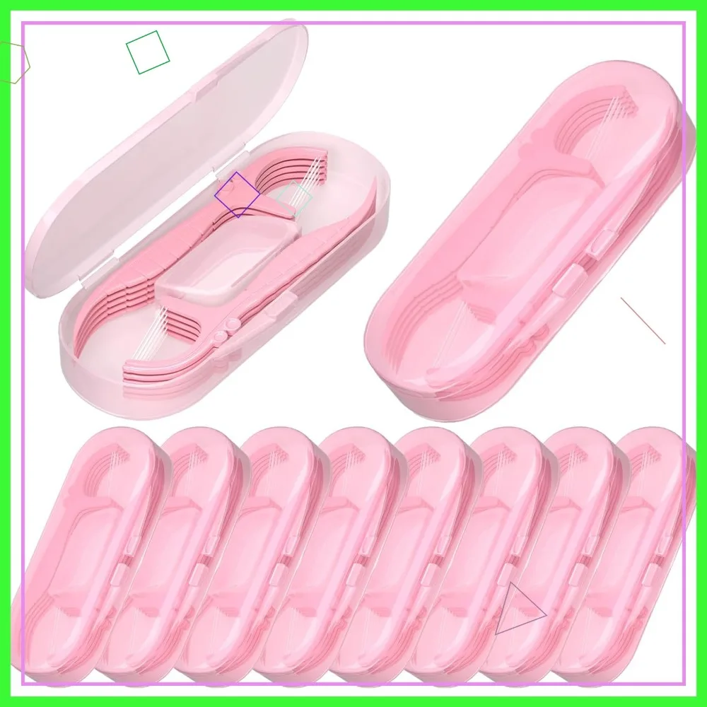 10 Pack Travel Dental Floss Pick Case with Refillable Dispenser, 100pcs Twin-Line Flossers for Teeth Cleaning, Pink
10 Pack Travel Dental Floss Pick Case with Refillable Dispenser, 100pcs Twin-Line Flossers for Teeth Cleaning, Pink