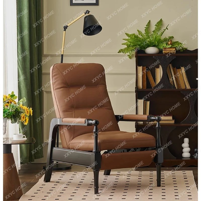 Q Solid wood office chair multi-functional first layer cowhide recliner folding lunch break retro
Q Solid wood office chair multi-functional first layer cowhide recliner folding lunch break retro