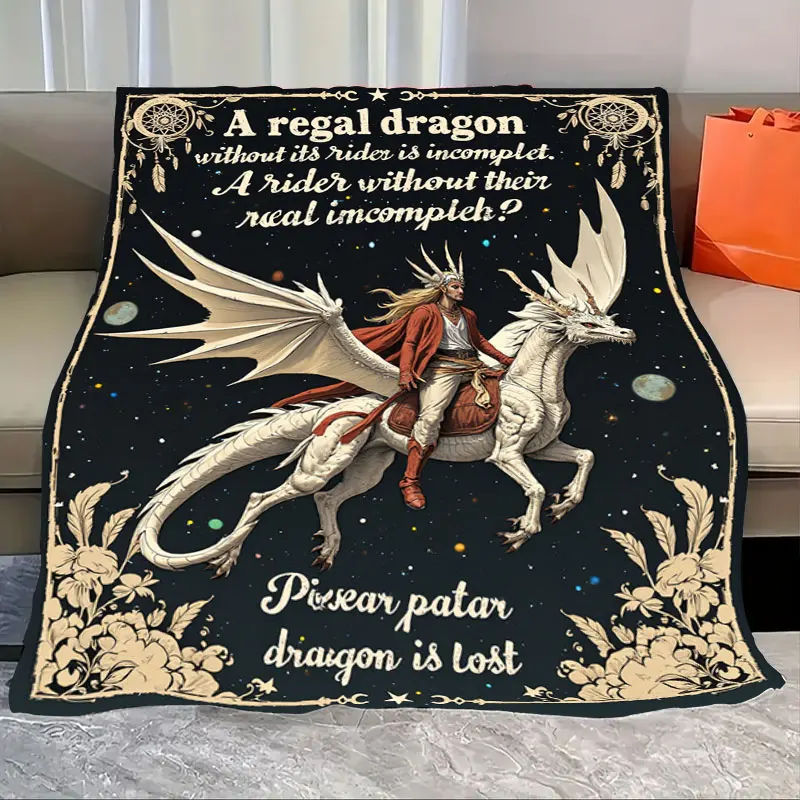 1pc Flannel Blanket Regal Dragon Rider Blanket - Fantasy Adventure Style Throw
1pc Flannel Blanket Regal Dragon Rider Blanket - Fantasy Adventure Style Throw