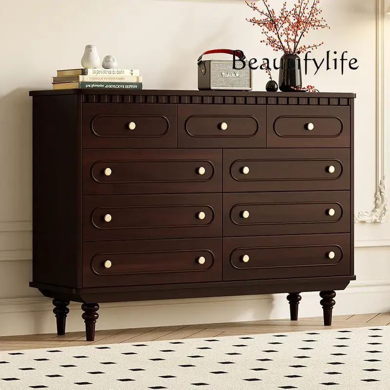 French solid wood chest, bedroom chest of drawers, storage cabinet, living room retro drawer combination
French solid wood chest, bedroom chest of drawers, storage cabinet, living room retro drawer combination