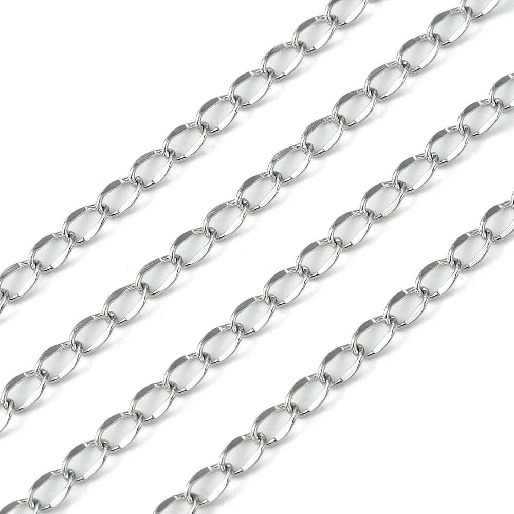 Resistant 304 Stainless Steel Twisted Chains Curb Chains Soldered with Spool Stainless Steel Color 4.5~5x2.5x0.5mm
Resistant 304 Stainless Steel Twisted Chains Curb Chains Soldered with Spool Stainless Steel Color 4.5~5x2.5x0.5mm