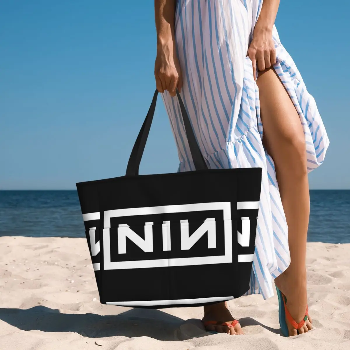 NIN Logo Nine Inch Nails Beach Tote Bag Sport Gym Yoga Duffle Large Tote Bag Women Travel Bag Fitness bag
NIN Logo Nine Inch Nails Beach Tote Bag Sport Gym Yoga Duffle Large Tote Bag Women Travel Bag Fitness bag