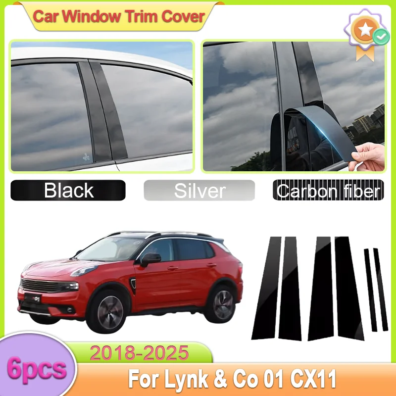 For Lynk & Co 01 CX11 2018-2025 6pcs Window Trim Covers Pillar Sticker Black Silver Carbon Fiber Car Accessories Column Sticker
For Lynk & Co 01 CX11 2018-2025 6pcs Window Trim Covers Pillar Sticker Black Silver Carbon Fiber Car Accessories Column Sticker