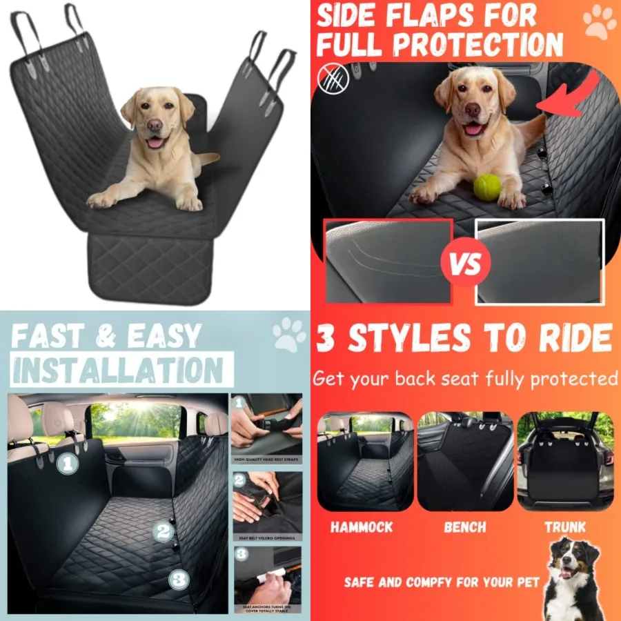 Dog Car Seat Cover for Back Seat for XL Cars, SUVs and Trucks - Durable Car Cover Protector for Dogs, Nonslip Backseat Dog Hamm
Dog Car Seat Cover for Back Seat for XL Cars, SUVs and Trucks - Durable Car Cover Protector for Dogs, Nonslip Backseat Dog Hamm