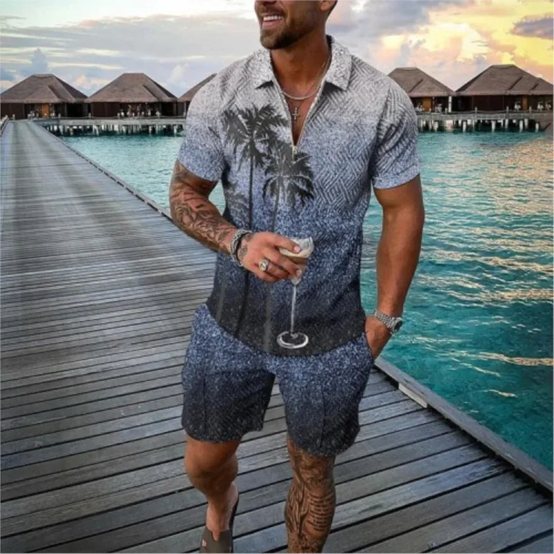 Summer Men's Athletic Polo Shirt Set Casual Mesh Lapel Short Sleeve Pullover Tops Shorts 2 Piece Sporty Flower Shirt Suits
Summer Men's Athletic Polo Shirt Set Casual Mesh Lapel Short Sleeve Pullover Tops Shorts 2 Piece Sporty Flower Shirt Suits