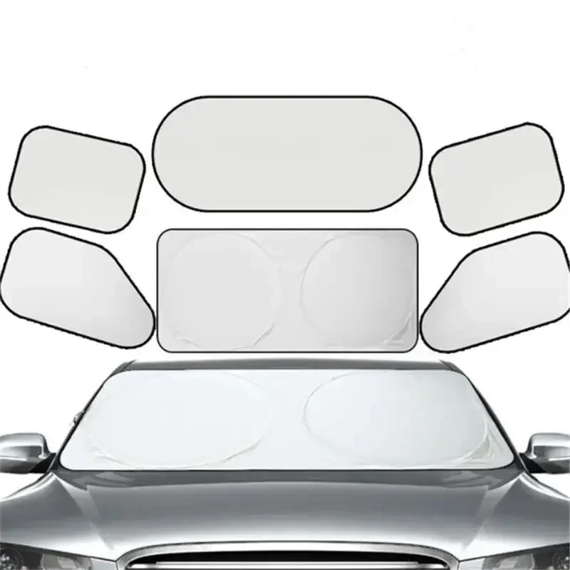 6Pcs Folding Silver Reflective Car Windshield Window Sun Shade Visor Shield Cover Suction Cup Sunshield Sunscreen Curtain
6Pcs Folding Silver Reflective Car Windshield Window Sun Shade Visor Shield Cover Suction Cup Sunshield Sunscreen Curtain