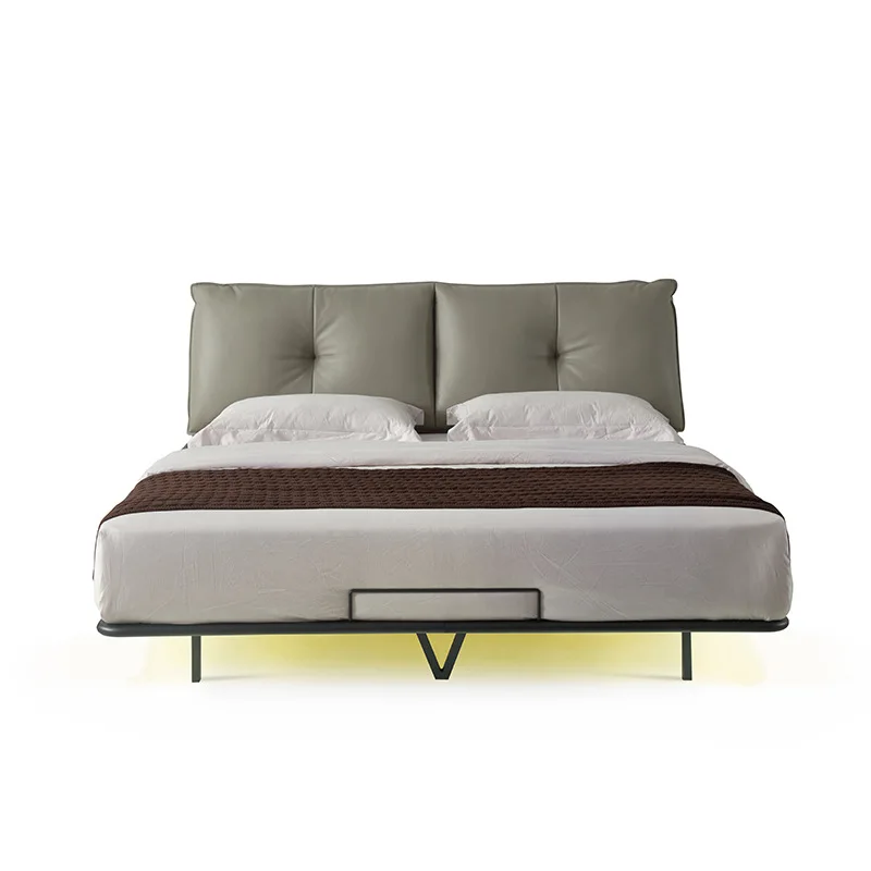 Light luxury leather Master bedroom large bed double bed Luxury soft bag leather High-end atmospheric suspended bed
Light luxury leather Master bedroom large bed double bed Luxury soft bag leather High-end atmospheric suspended bed