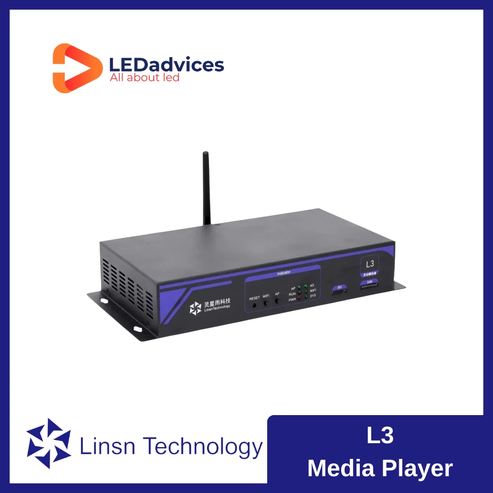 Linsn L3 LED Screen Asynchronous Player & Controller AD Players 1300000 Pixels Supports 4G WIFI LAN USB Flash Drive L1L2L4L6
Linsn L3 LED Screen Asynchronous Player & Controller AD Players 1300000 Pixels Supports 4G WIFI LAN USB Flash Drive L1L2L4L6