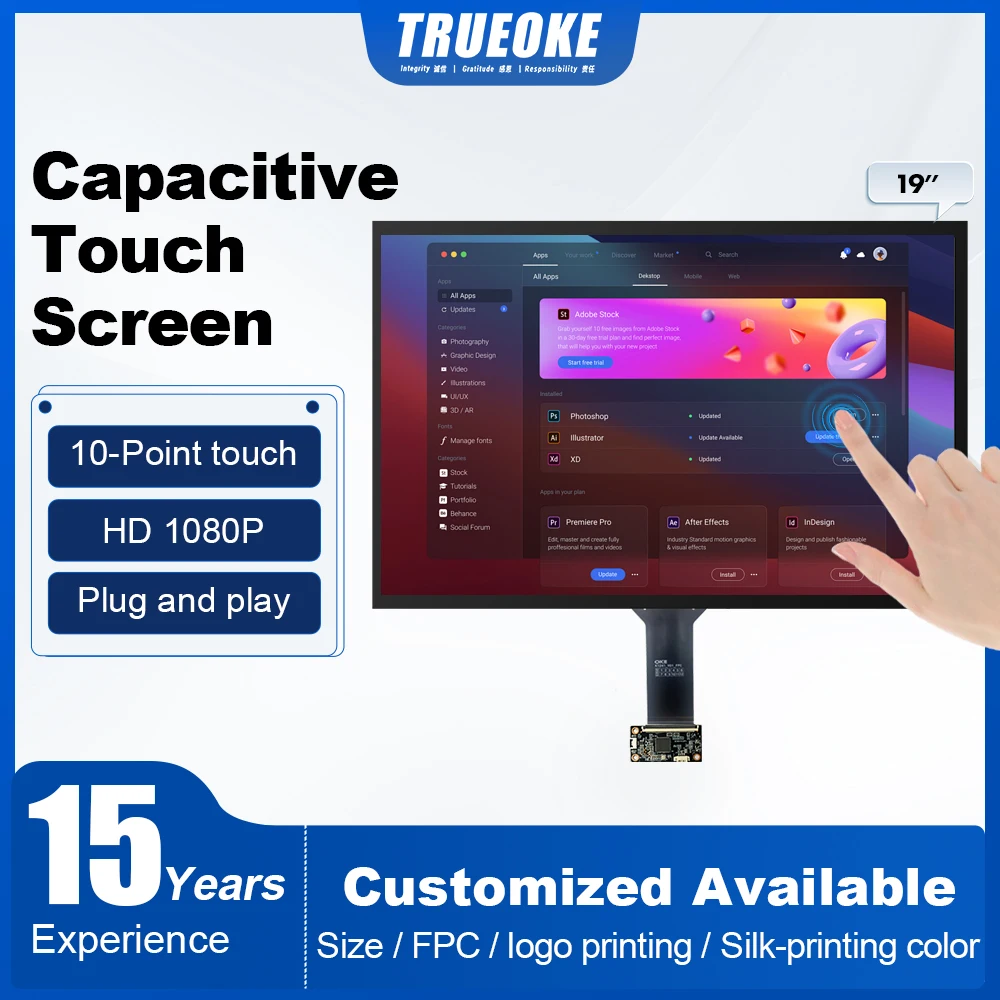 High Compatibility Capacitive Digitizer Touch Screen Panel 19Inch Glass Capacitive Touch Display Module for Linux/Android/Win
High Compatibility Capacitive Digitizer Touch Screen Panel 19Inch Glass Capacitive Touch Display Module for Linux/Android/Win