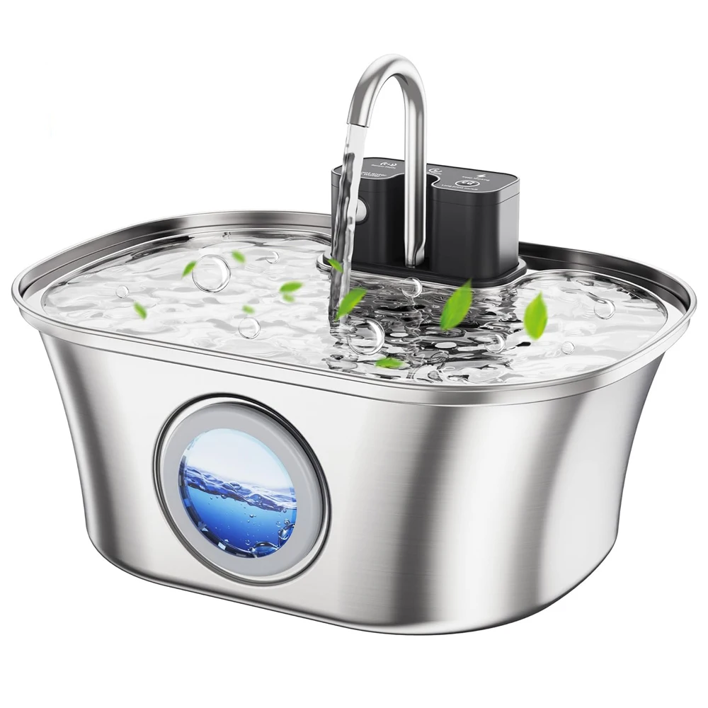 3.2L stainless steel cat fountain, wireless charging induction, water level window, water dispenser suitable for cats and dogs
3.2L stainless steel cat fountain, wireless charging induction, water level window, water dispenser suitable for cats and dogs