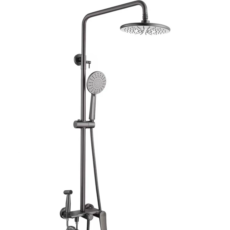 Gun Gray Shower System Multi-function Four-speed Switching Bathroom Set Brass Hot and Cold Faucets
Gun Gray Shower System Multi-function Four-speed Switching Bathroom Set Brass Hot and Cold Faucets