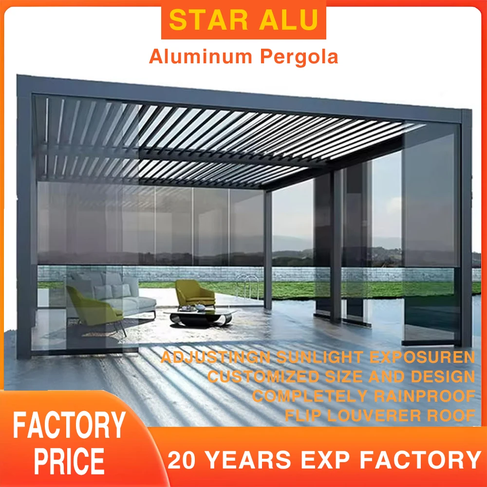 Алюминий Pergola 6063 T5, индивидуальный размер, защита от дождя из алюминиевого сплава, электрические реверсивные жалюзи, биоклиматический навес для беседки
Алюминий Pergola 6063 T5, индивидуальный размер, защита от дождя из алюминиевого сплава, электрические реверсивные жалюзи, биоклиматический навес для беседки