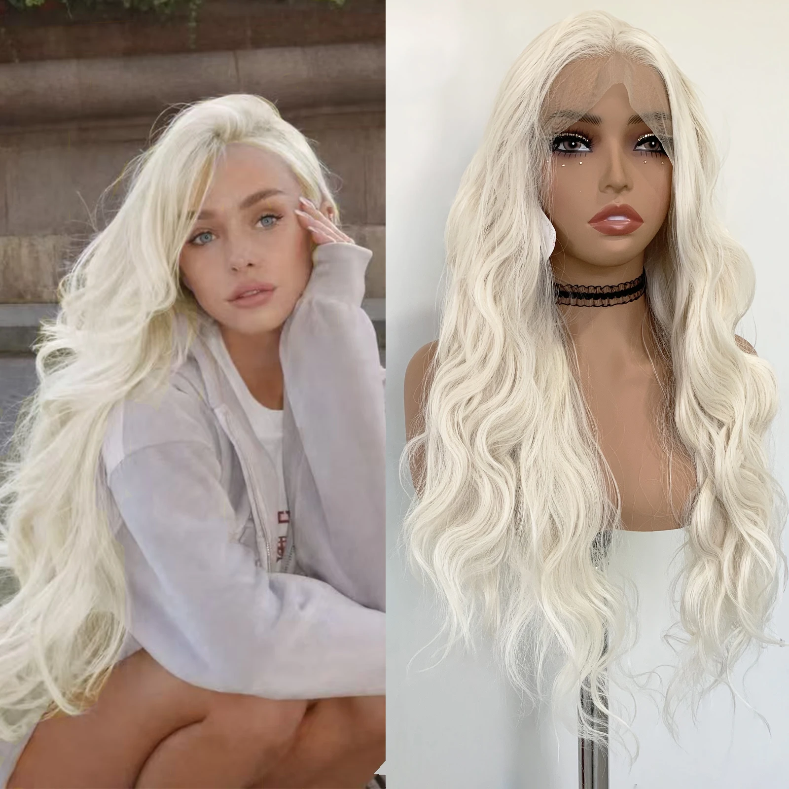 WIF Platinum blond Water Wavy Synthetic Lace Front Wig 13x4 Heat Resistant Fiber Soft Long Cosplay & Daily Wear Hair for Women
WIF Platinum blond Water Wavy Synthetic Lace Front Wig 13x4 Heat Resistant Fiber Soft Long Cosplay & Daily Wear Hair for Women