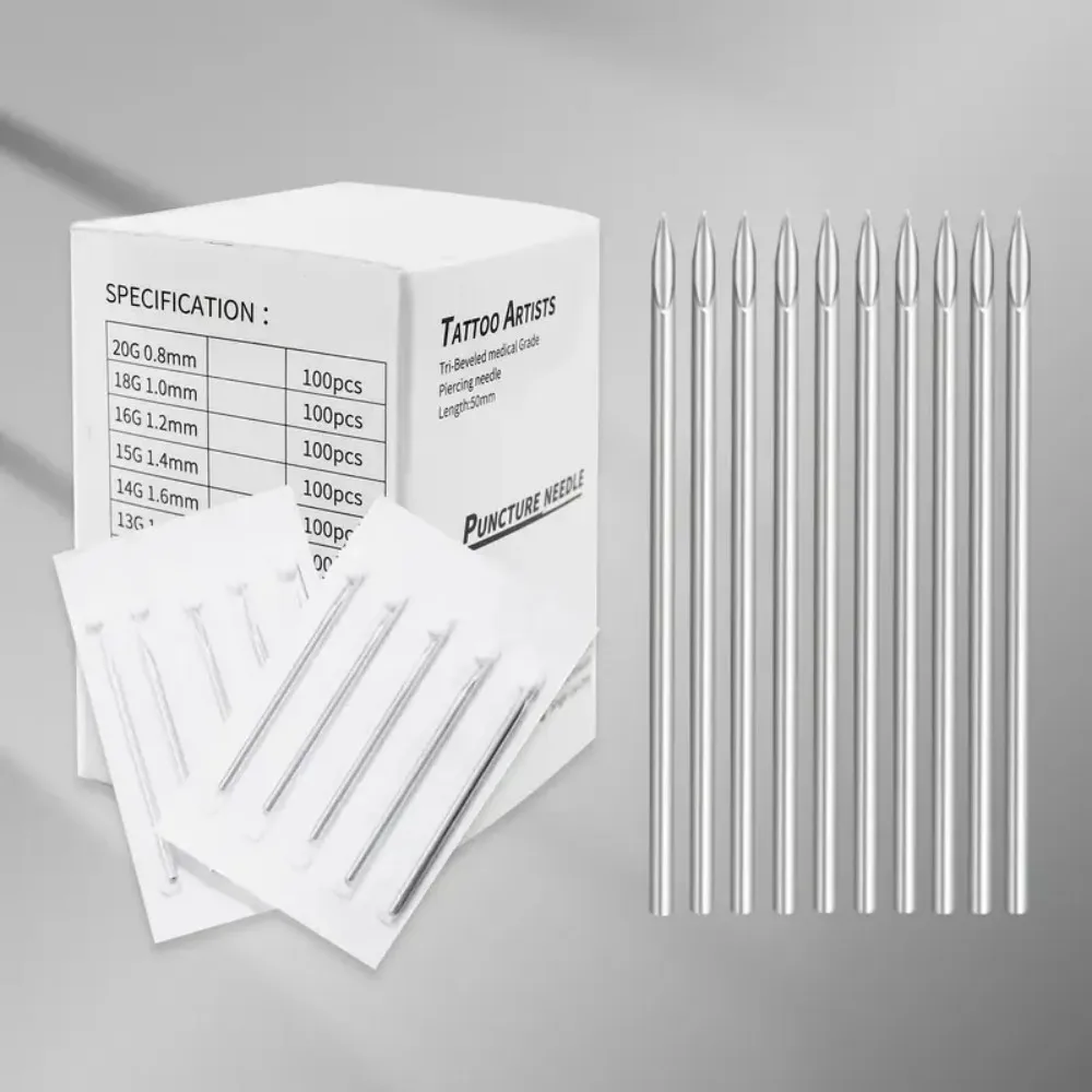 100pcs Body Piercing Needles Stainless Steel Mixed Gauge 12g 14g 16g 18g 20g for Ear Nose Navel Lip Piercing Tools Accessorie
100pcs Body Piercing Needles Stainless Steel Mixed Gauge 12g 14g 16g 18g 20g for Ear Nose Navel Lip Piercing Tools Accessorie