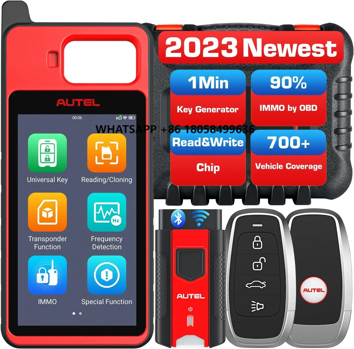 2023 New Alternative IMMO Key Programmer Wireless Autel MaxiIM KM100 (E) Key Fob Programming Tool with 2 Blank Ikeys
2023 New Alternative IMMO Key Programmer Wireless Autel MaxiIM KM100 (E) Key Fob Programming Tool with 2 Blank Ikeys