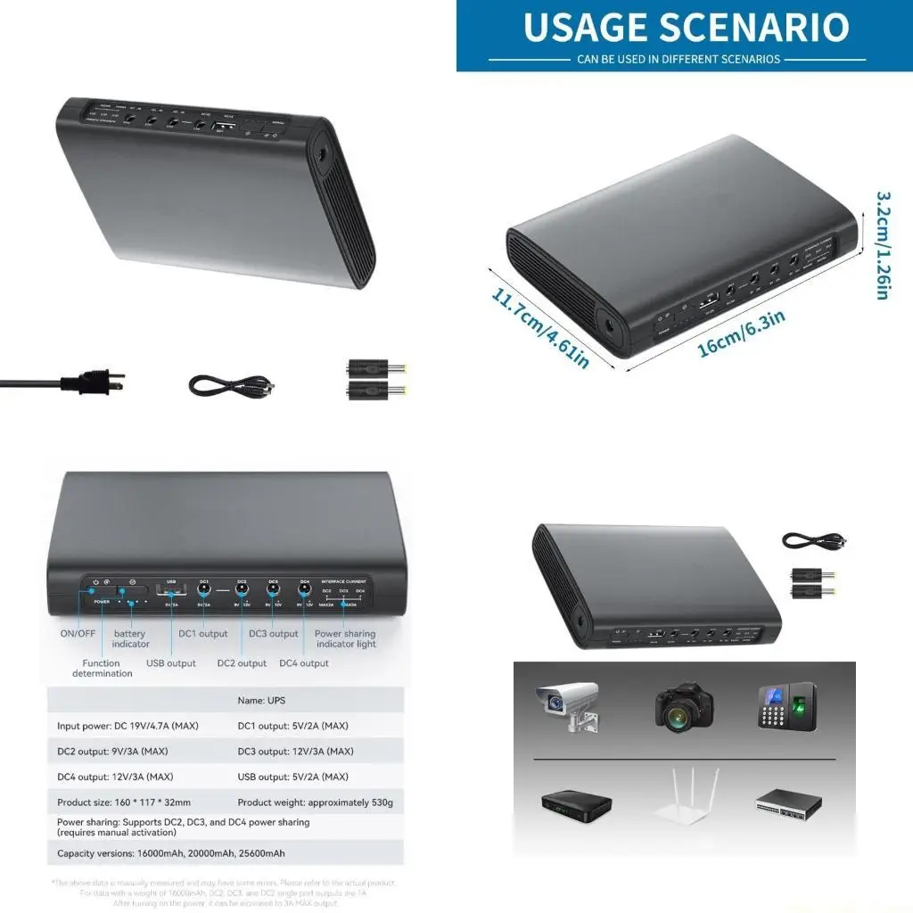 F62C 5V 9V 12V UPS Backup Power Supply Adapter 5.5x2.1mm Output for Wireless Routers
F62C 5V 9V 12V UPS Backup Power Supply Adapter 5.5x2.1mm Output for Wireless Routers