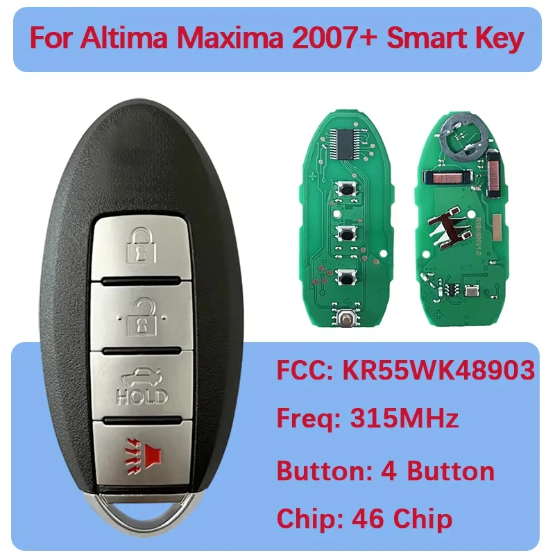 JsHonYu KR55WK48903 285E3-JA02A 315MHz PCF7952 Chip Smart Remote Key for Nissan Altima Maxima 2007-2012 4 Button Keyless Fob
JsHonYu KR55WK48903 285E3-JA02A 315MHz PCF7952 Chip Smart Remote Key for Nissan Altima Maxima 2007-2012 4 Button Keyless Fob