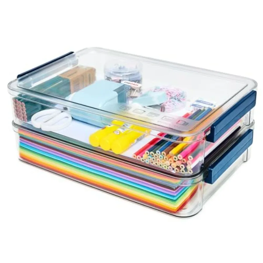 2 Pcs 5.5qt 9 x 13 Plastic Portable Project Case With Snap-Tight Latch Clear Stackable Storage Box With Lids Organizer Containe
2 Pcs 5.5qt 9 x 13 Plastic Portable Project Case With Snap-Tight Latch Clear Stackable Storage Box With Lids Organizer Containe