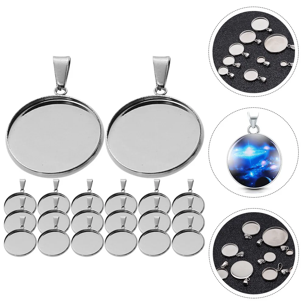 40Pcs Stainless Steel Pendant Trays DIY Jewelry Base Kit Round Pendant Holders for Necklace Bracelet Accessories Charm Making
40Pcs Stainless Steel Pendant Trays DIY Jewelry Base Kit Round Pendant Holders for Necklace Bracelet Accessories Charm Making