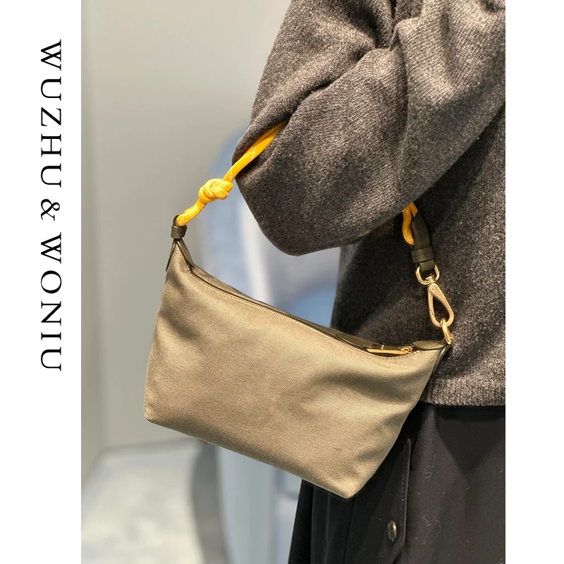 Contrast Color Dumpling Bag Surf Rope Canvas Lunch Box Bag Commuter Versatile Single oulder Slant Carry Handbag
Contrast Color Dumpling Bag Surf Rope Canvas Lunch Box Bag Commuter Versatile Single oulder Slant Carry Handbag