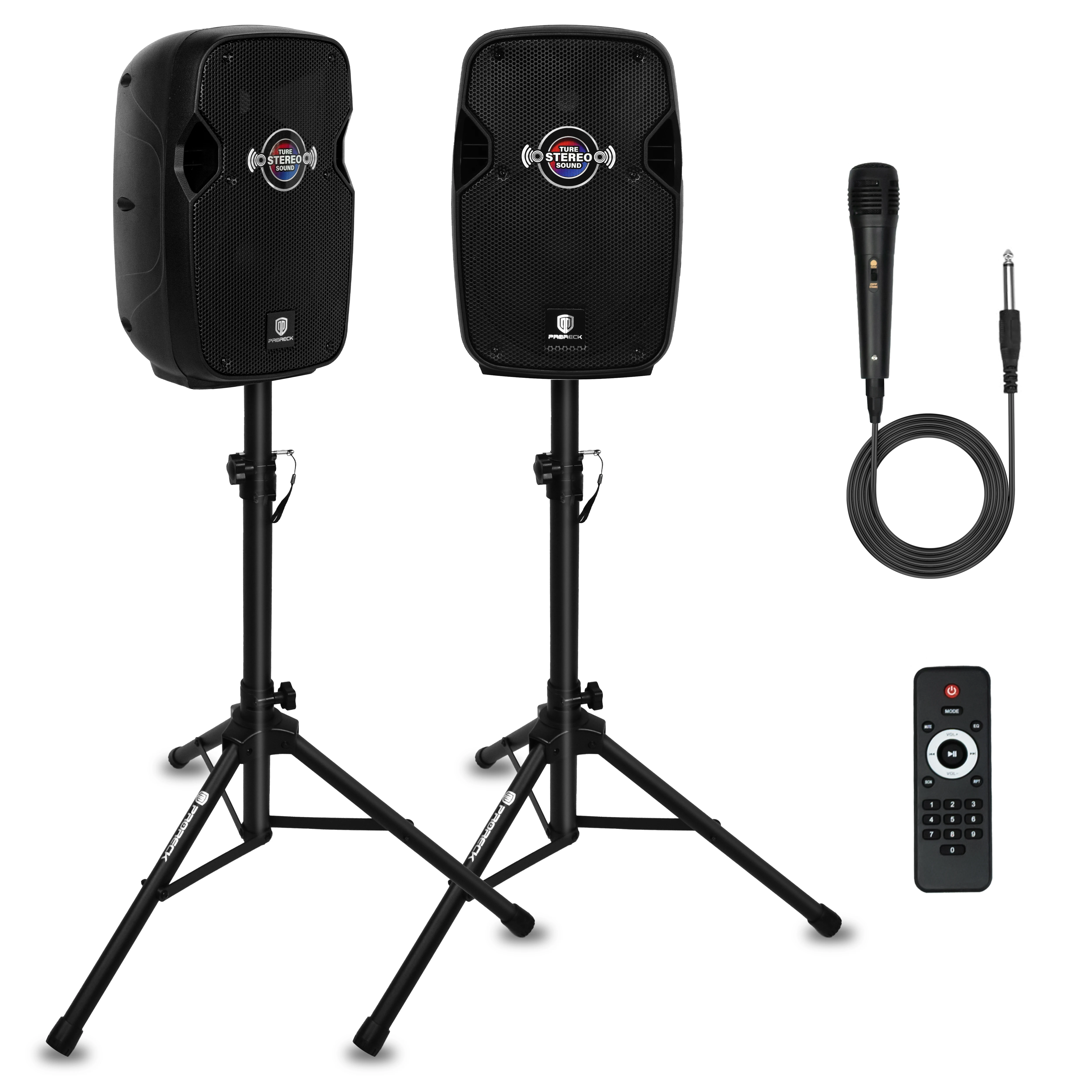 PRORECK 8-Inch Stereo Speakers, 650W Peak Power Bluetooth PA Speaker, with Wired Microphone, Speaker Stands & Remote – Portable
PRORECK 8-Inch Stereo Speakers, 650W Peak Power Bluetooth PA Speaker, with Wired Microphone, Speaker Stands & Remote – Portable