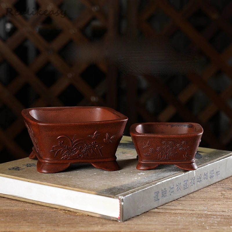 2025 Chinese Yixing Purple Sand Small Flower Pot Antique Square Handmade Ceramic Bonsai Pot Home Decor Flower Pot With HoleLF455
2025 Chinese Yixing Purple Sand Small Flower Pot Antique Square Handmade Ceramic Bonsai Pot Home Decor Flower Pot With HoleLF455