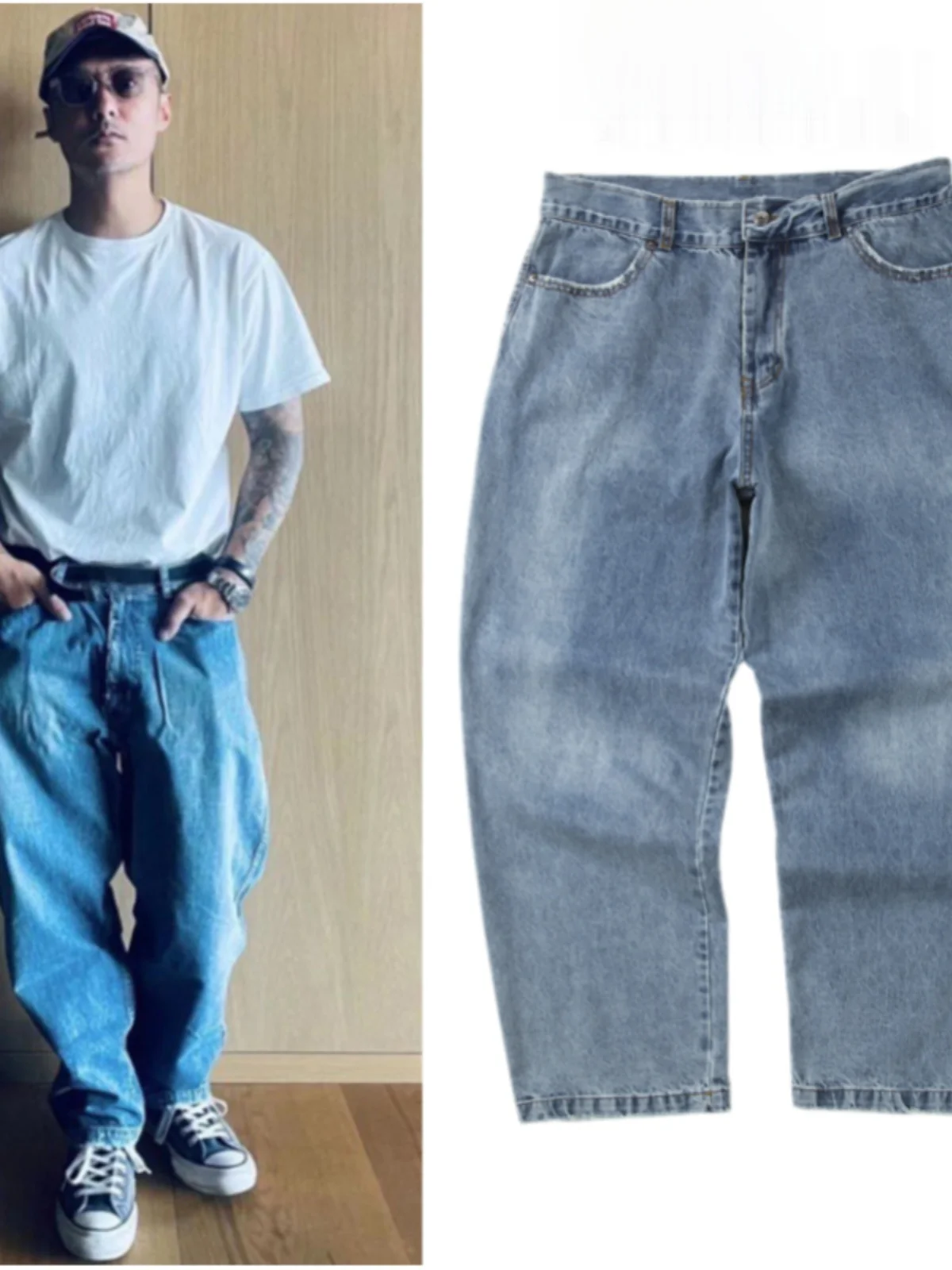 Autumn Winter Trendy Brand Yuming MDNS Japanese Retro Washed Light Blue Jeans Loose Straight Leg Long Pants for Teenage Boys
Autumn Winter Trendy Brand Yuming MDNS Japanese Retro Washed Light Blue Jeans Loose Straight Leg Long Pants for Teenage Boys