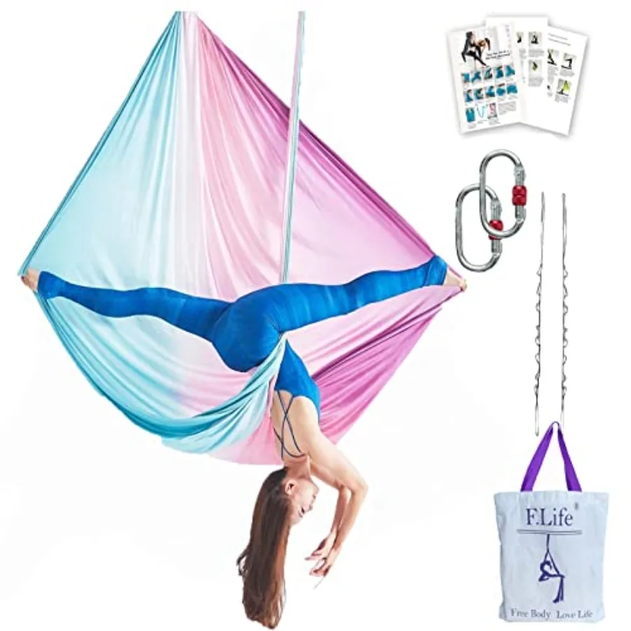 Aerial Yoga Hammock kit- Yoga Swing Multicolor 5 yards-Flying Yoga Include Daisy ChainCarabiner and Pose Guide
Aerial Yoga Hammock kit- Yoga Swing Multicolor 5 yards-Flying Yoga Include Daisy ChainCarabiner and Pose Guide
