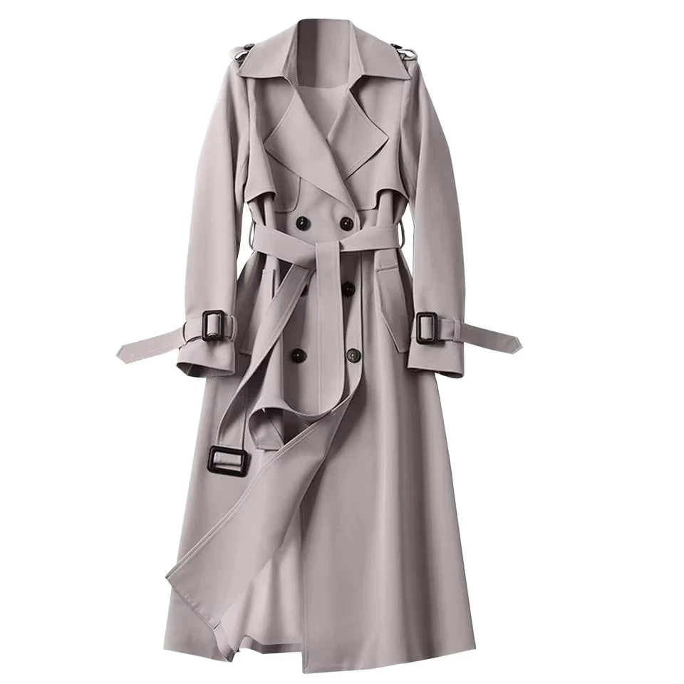 Temperament Elegant Trench Coat For Women Tie Waist Button Winter Coats For Women Windbreaker Solid Long Slim Women
Temperament Elegant Trench Coat For Women Tie Waist Button Winter Coats For Women Windbreaker Solid Long Slim Women