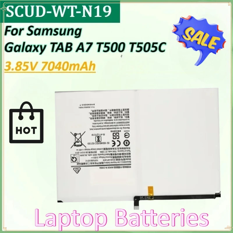 Replacement Tablet Battery SCUD-WT-N19 3.85V 7040mAh for Samsung Galaxy Tab T505N T505C A7 10.4 (2020) SM-T505 SM-T500
Replacement Tablet Battery SCUD-WT-N19 3.85V 7040mAh for Samsung Galaxy Tab T505N T505C A7 10.4 (2020) SM-T505 SM-T500