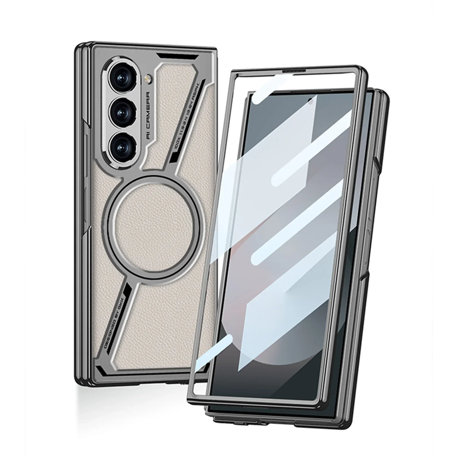 New For Samsung Galaxy Z Fold6 Case Premium Plating Vegan Leather Shaped Magsafe Fine Hole All-Inclusive Protective Case+
New For Samsung Galaxy Z Fold6 Case Premium Plating Vegan Leather Shaped Magsafe Fine Hole All-Inclusive Protective Case+