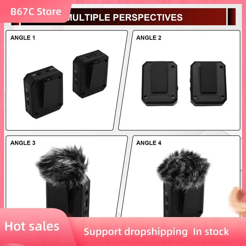 B67C Compact 2.4G Wireless Microphone Set - Noise-Cancelling Lavalier Mic With Clip-On Transmitter & Receiver
B67C Compact 2.4G Wireless Microphone Set - Noise-Cancelling Lavalier Mic With Clip-On Transmitter & Receiver