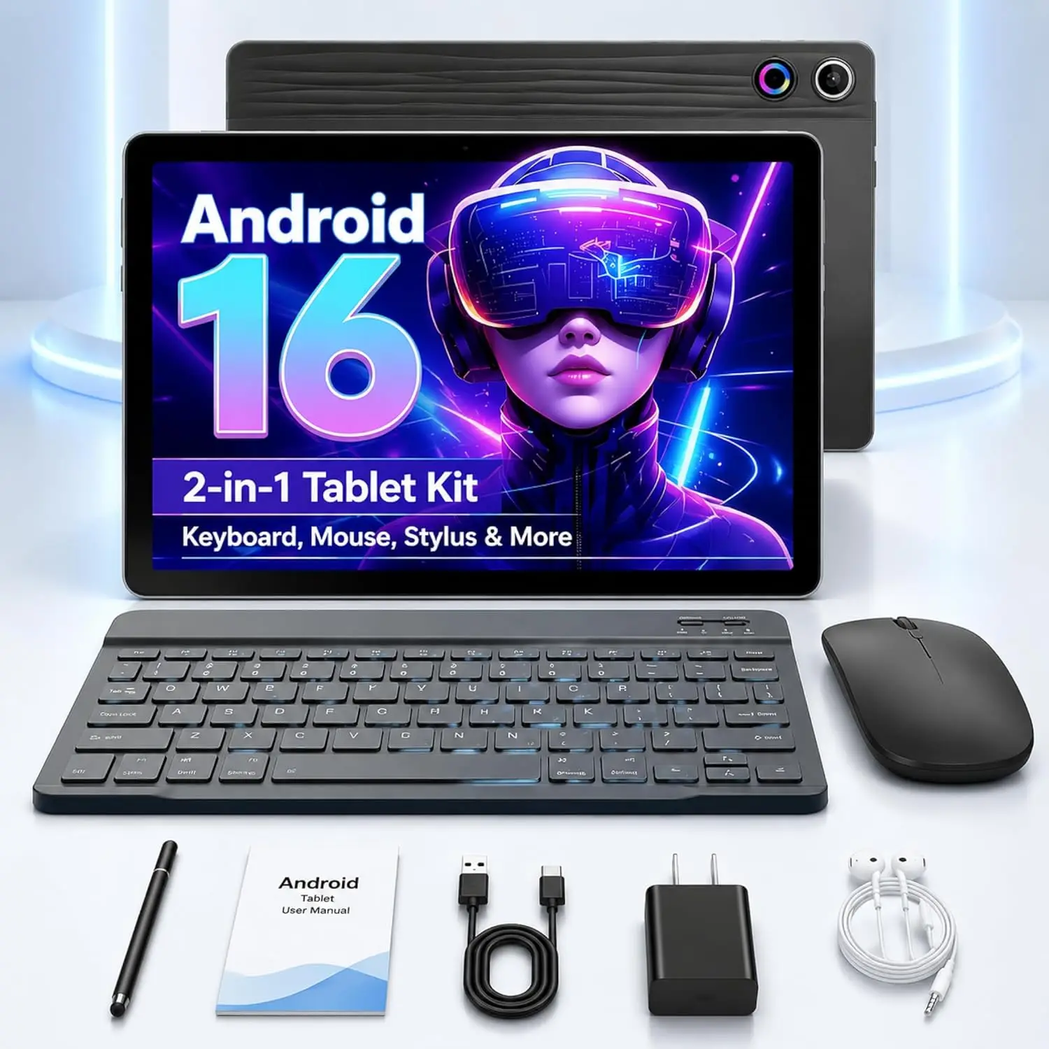 10.1" 2-in-1 Tablet Bundle: Android 16, Keyboard, Mouse, Stylus, 64GB+1TB, 5G WiFi, Dual Camera, Leather Case for Students & Business
10.1" 2-in-1 Tablet Bundle: Android 16, Keyboard, Mouse, Stylus, 64GB+1TB, 5G WiFi, Dual Camera, Leather Case for Students & Business