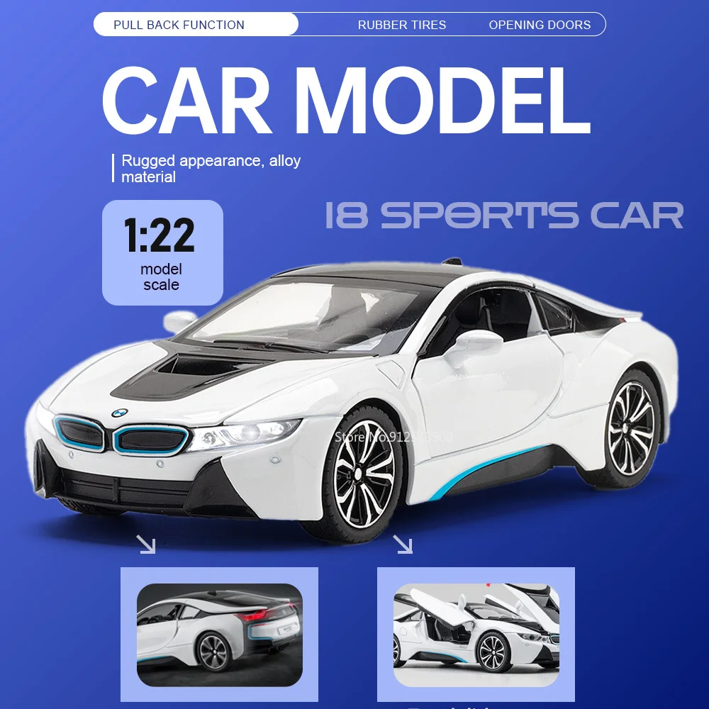 1:22 Scale I8 Z4 Car Model Toy Doors Opened Pull Back Sports Cars Alloy Diecast Rubber Tires Models for Collectors Holiday Gifts
1:22 Scale I8 Z4 Car Model Toy Doors Opened Pull Back Sports Cars Alloy Diecast Rubber Tires Models for Collectors Holiday Gifts