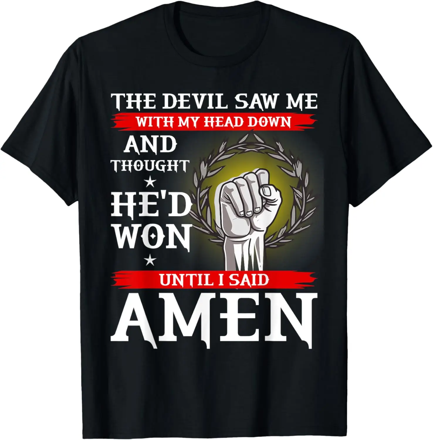 Футболка «Дьявол думал, он выиграл, пока я сказал AMEN», христианская футболка
Футболка «Дьявол думал, он выиграл, пока я сказал AMEN», христианская футболка
