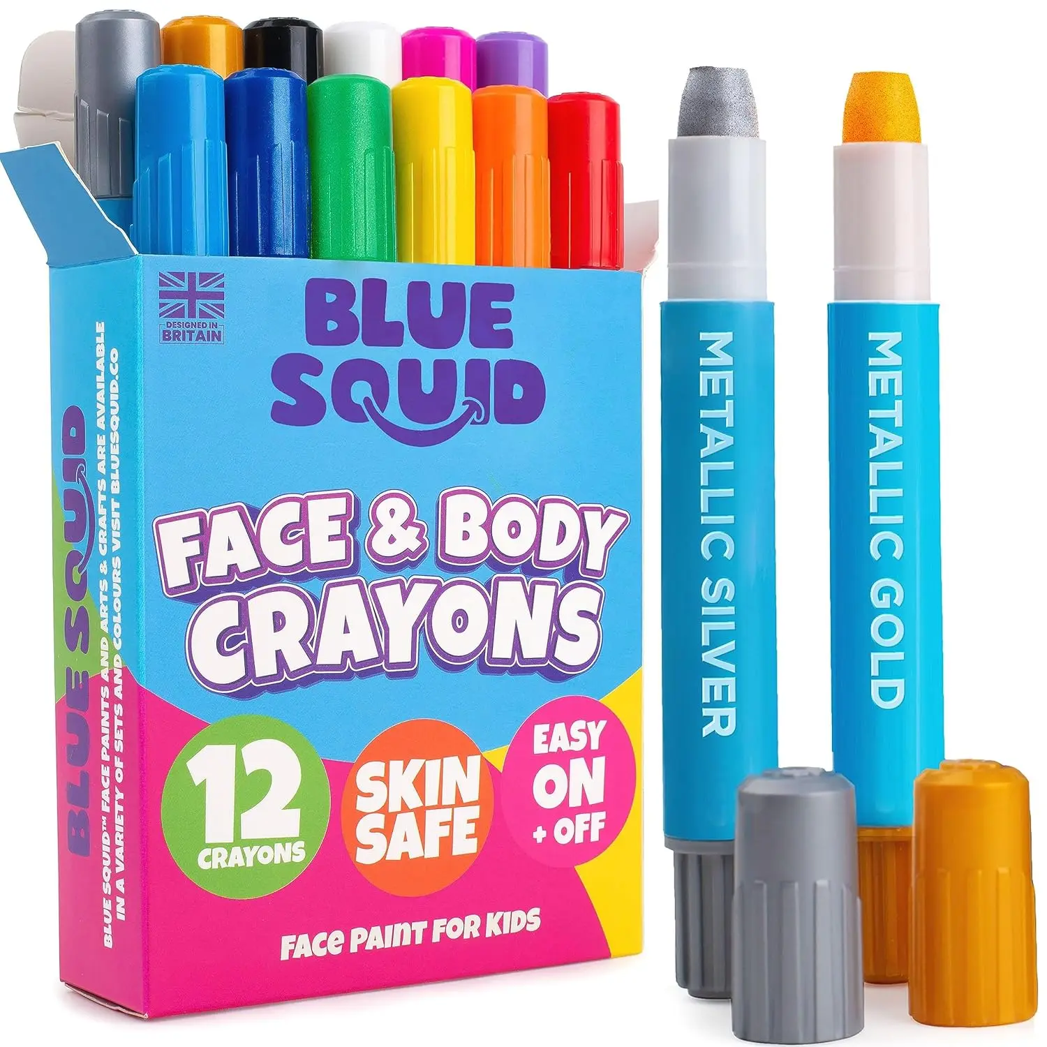 12 Vibrant Twistable Face Paint Crayons - Washable & Non-Toxic Face Painting Kit for Kids, Halloween, Body Art
12 Vibrant Twistable Face Paint Crayons - Washable & Non-Toxic Face Painting Kit for Kids, Halloween, Body Art