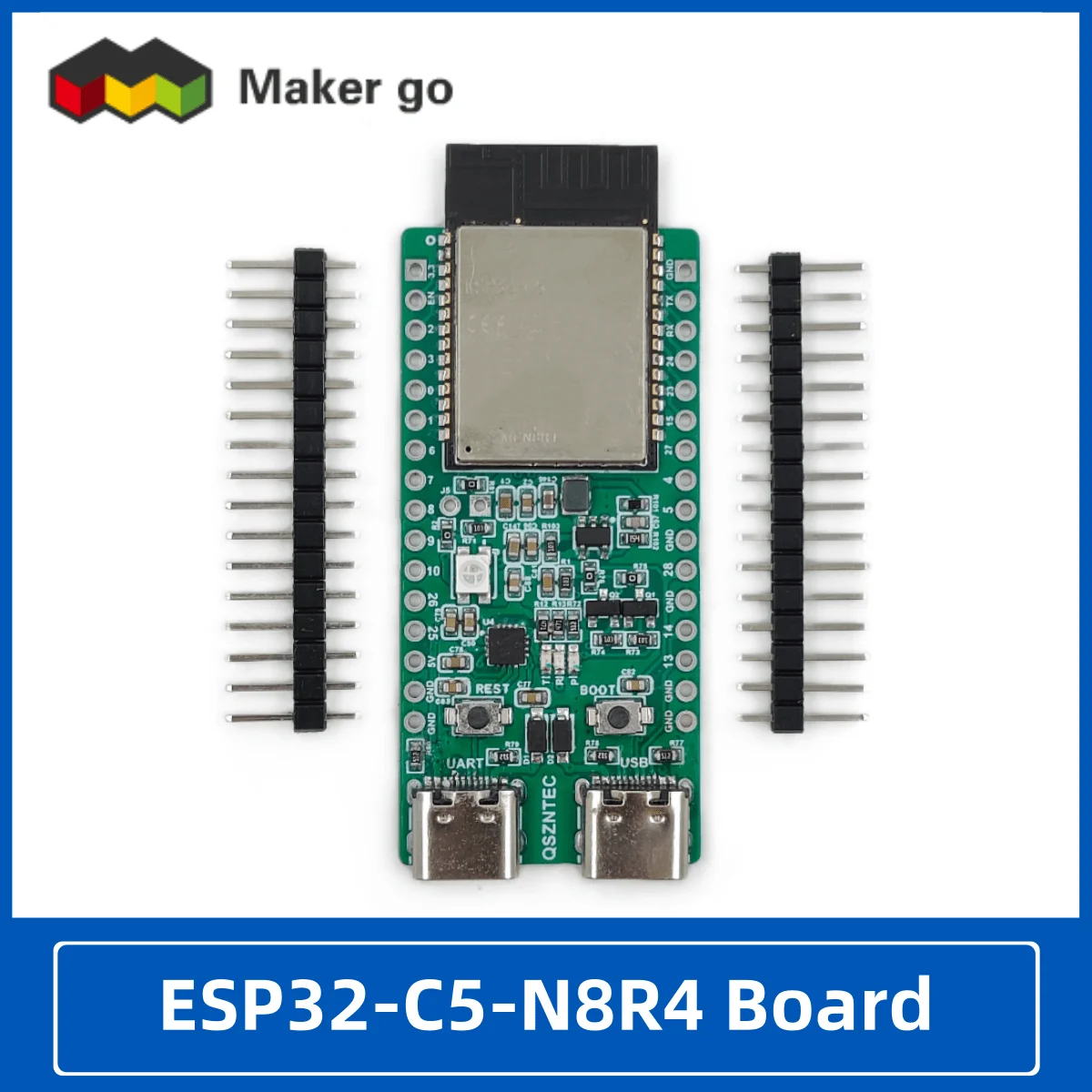 Плата разработки ESP32-C5-DevKitC-1, двухдиапазонный Wi-Fi 6, 2,4 и 5 ГГц, 6 чипов, версия v1.0
Плата разработки ESP32-C5-DevKitC-1, двухдиапазонный Wi-Fi 6, 2,4 и 5 ГГц, 6 чипов, версия v1.0