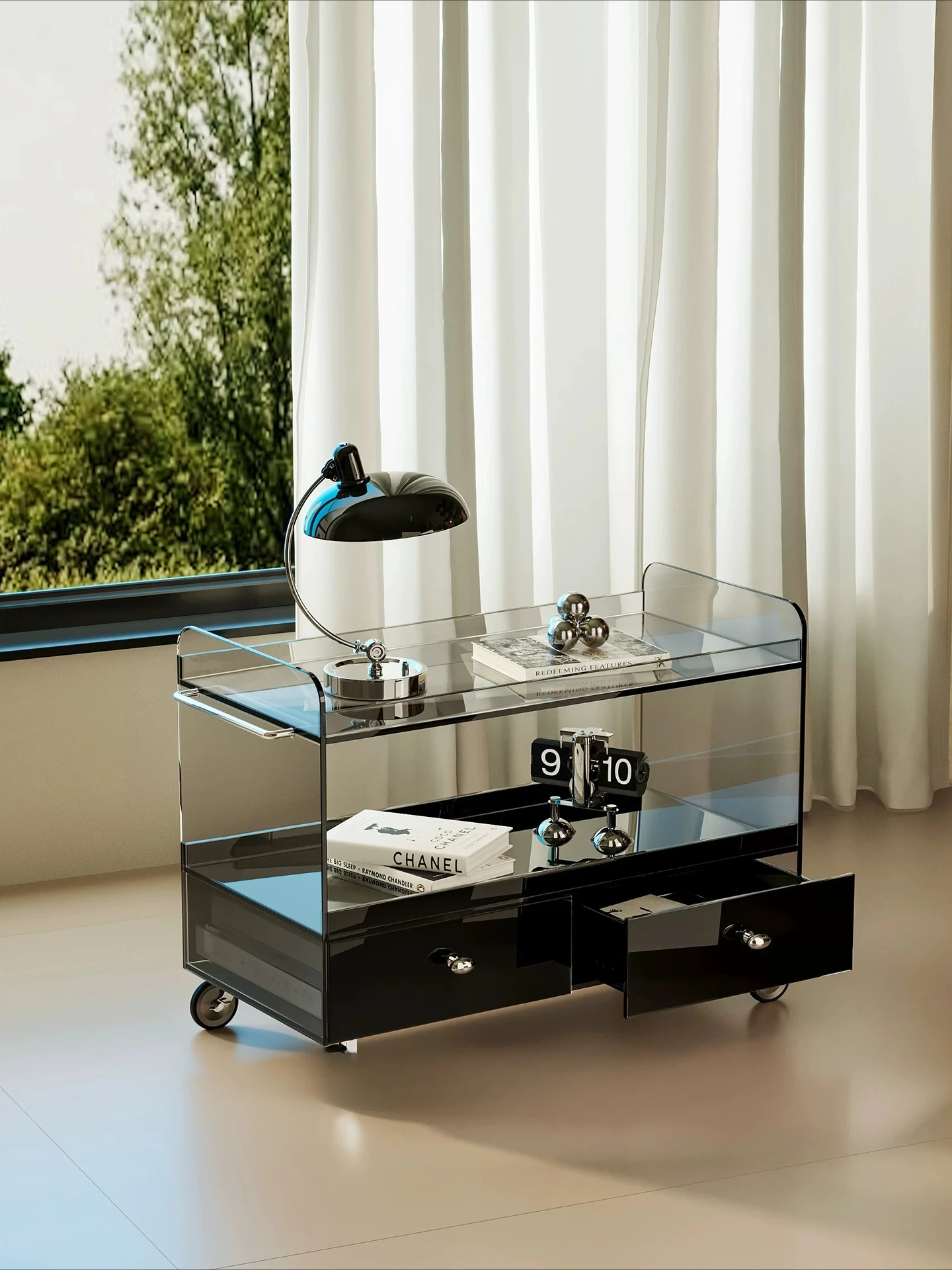 Living room movable cart side few premium light luxury coffee table storage side cabinet drawer snack cabinet storage cabinet
Living room movable cart side few premium light luxury coffee table storage side cabinet drawer snack cabinet storage cabinet