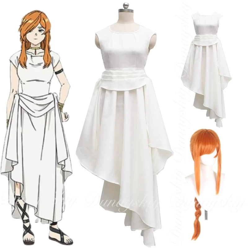 Frieren: Beyond Journey 's End Anime Flamme Cosplay Human Magician With Orange Wig With White Dress Cosplay disfraz Full Of Suit
Frieren: Beyond Journey 's End Anime Flamme Cosplay Human Magician With Orange Wig With White Dress Cosplay disfraz Full Of Suit