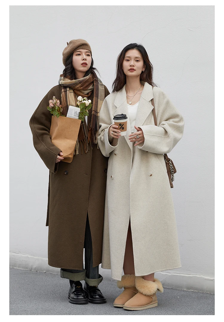 CHIC VEN Women Long Double-sided Woolen Coats Retro Loose Female Overcoat Double Breasted Ladies Windbreak Autumn Winter 2026 51 S1d8cc47d646242ec8960079882d281b3y