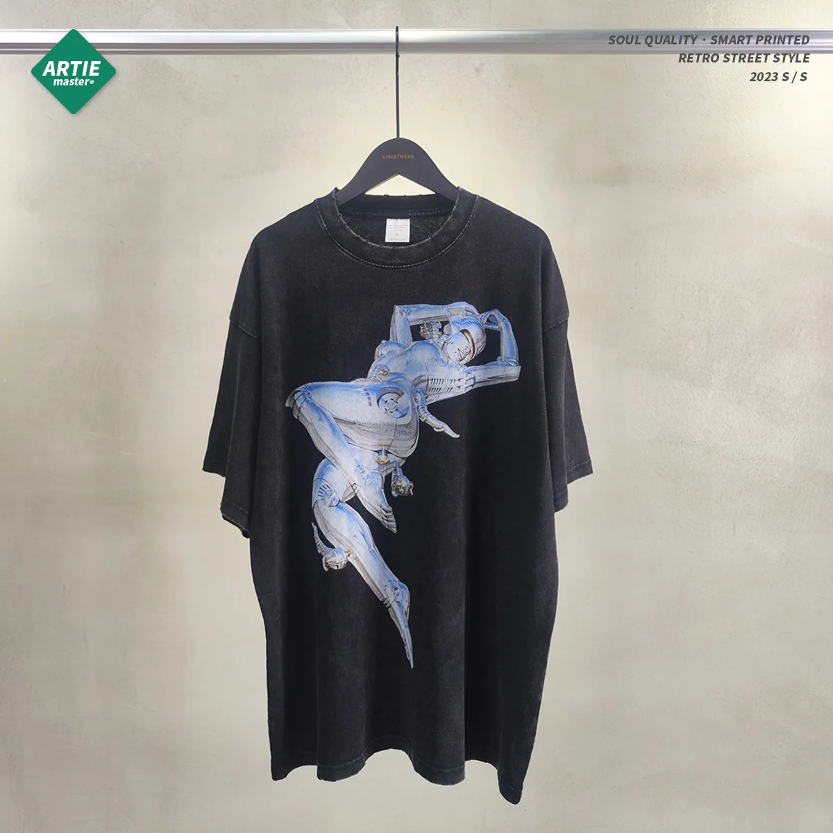 ARTIE Men's Streetwear Robot Print Washed Casual Loose Short Sleeve T-Shirt Vintage Fashion Men's Cotton Top
ARTIE Men's Streetwear Robot Print Washed Casual Loose Short Sleeve T-Shirt Vintage Fashion Men's Cotton Top