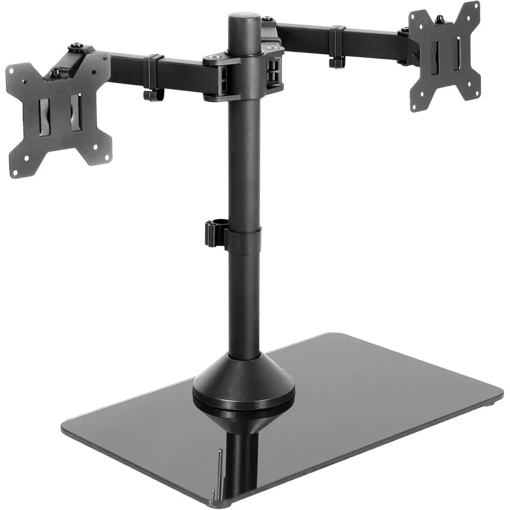 Dual Monitor Stand with Glass Base, Adjustable Arms, Fits 2 Screens up to 32, 22 lbs Each, Black
Dual Monitor Stand with Glass Base, Adjustable Arms, Fits 2 Screens up to 32, 22 lbs Each, Black