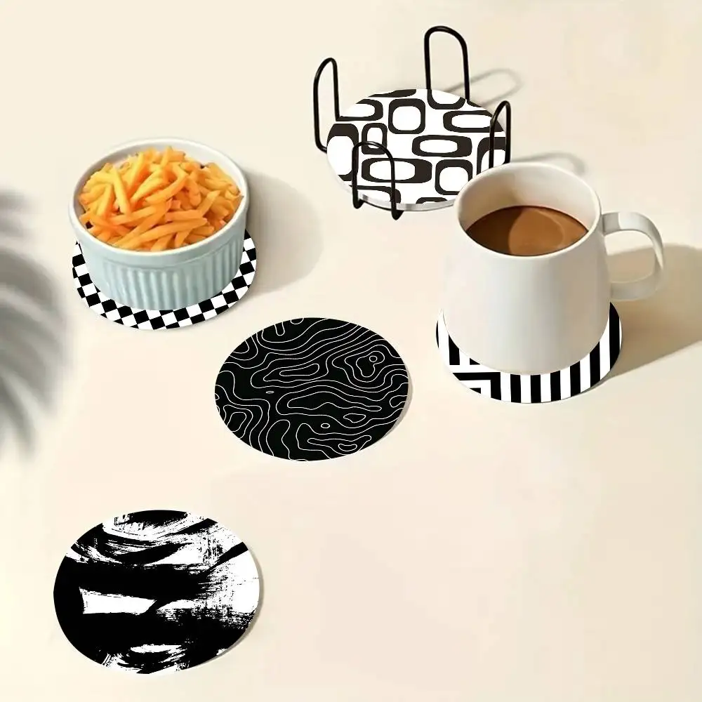 Black And White Line Art Round Wooden Coasters Suitable For Restaurants And Coffee Home Gift Choice Holidays
Black And White Line Art Round Wooden Coasters Suitable For Restaurants And Coffee Home Gift Choice Holidays