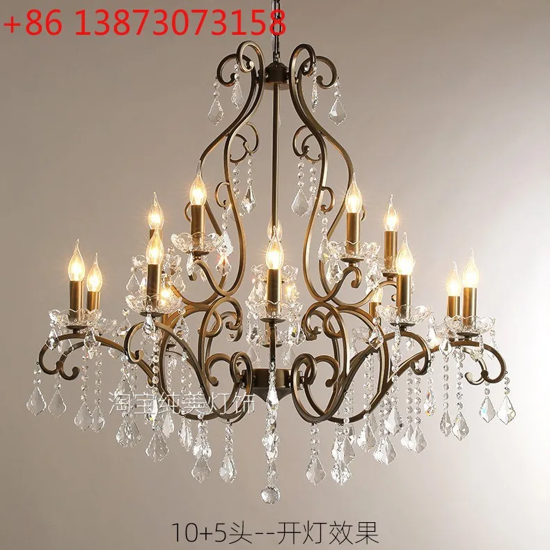French crystal living room chandelier American high-end dining room lamp antique villa hall main lamp
French crystal living room chandelier American high-end dining room lamp antique villa hall main lamp