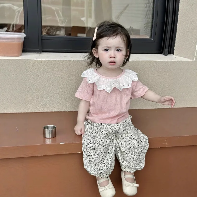 Bellbell Summer Kid Girl 2PCS Clothes Set Lace Spliced Infant Babys Girl Short Sleeves Suitsfloral Print Little Girl Pant Outfit
Bellbell Summer Kid Girl 2PCS Clothes Set Lace Spliced Infant Babys Girl Short Sleeves Suitsfloral Print Little Girl Pant Outfit