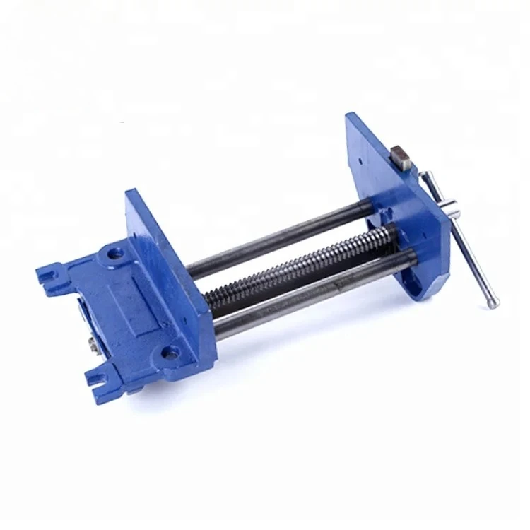 Heavy-duty metal bench vise with wide jaws
Heavy-duty metal bench vise with wide jaws