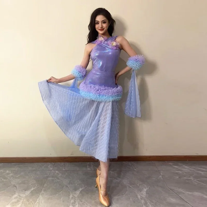 Mermaid Style Purple Ballroom Dance Dress For Women Waltz Performance Costume Sexy Backless Adult Dance Training Suit
Mermaid Style Purple Ballroom Dance Dress For Women Waltz Performance Costume Sexy Backless Adult Dance Training Suit