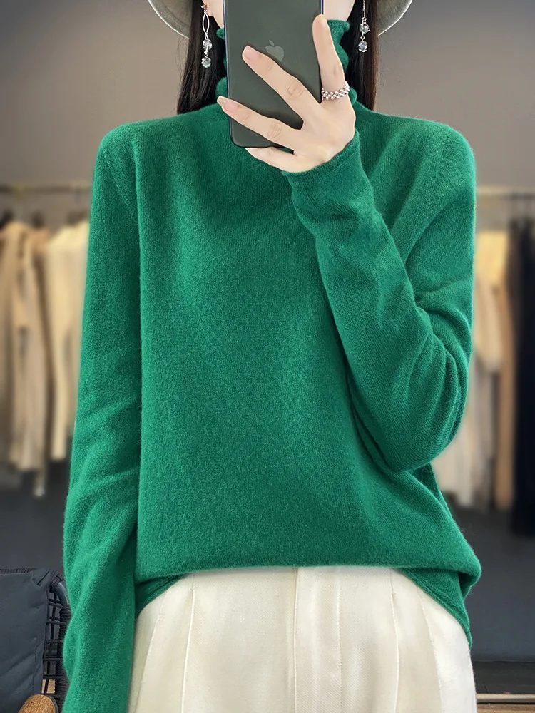 Women Cashmere Sweater 100% Merino Wool Knitted Pullover Autumn Winter Turtleneck Temperament Knitwear Soft Casual Top New
Women Cashmere Sweater 100% Merino Wool Knitted Pullover Autumn Winter Turtleneck Temperament Knitwear Soft Casual Top New
